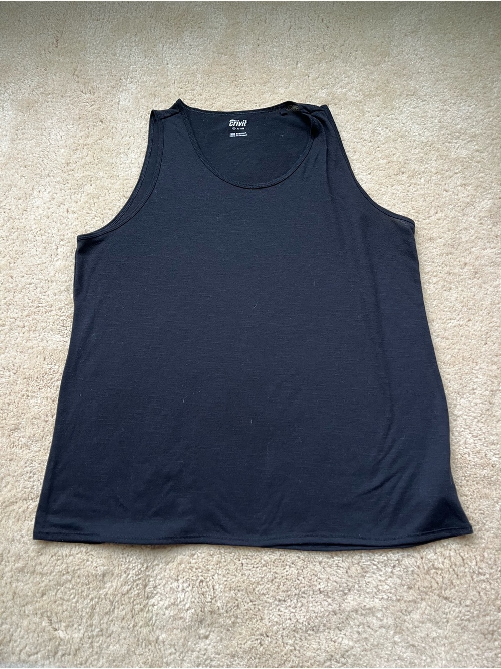 Crivit Women's Black Activewear Tank Top - Size XL - VGUC - 100% Polyester